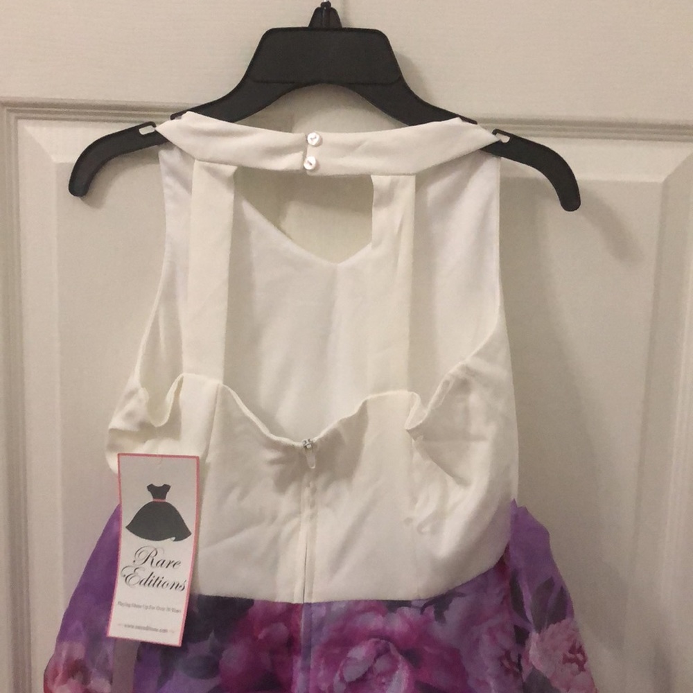 Rare Editions Big Girls Floral Organza Dress - Picture 5 of 11